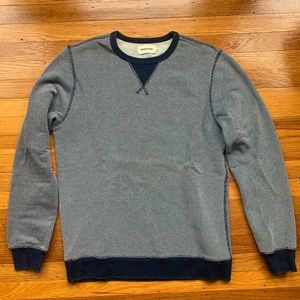 TAYLOR STITCH indigo denim waffle stitch sweater